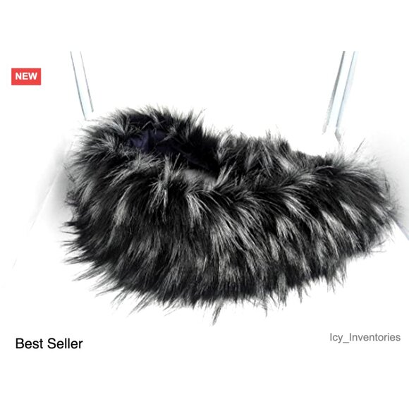 Faux Fur Collar Scarf Wrap Winter Fur Shawl Mens Womens Faux  Detachable Faux Fur Collar Scarf Wrap Elegant Winter Accessory Chic Trim